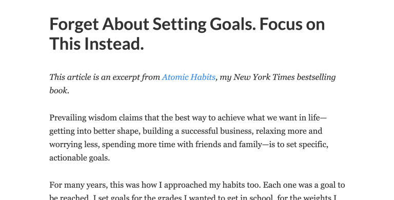Article in full-screen mode and text zoomed in